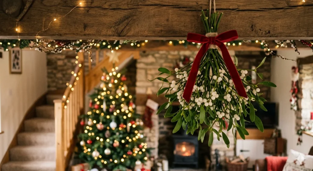 Like mistletoe hanging