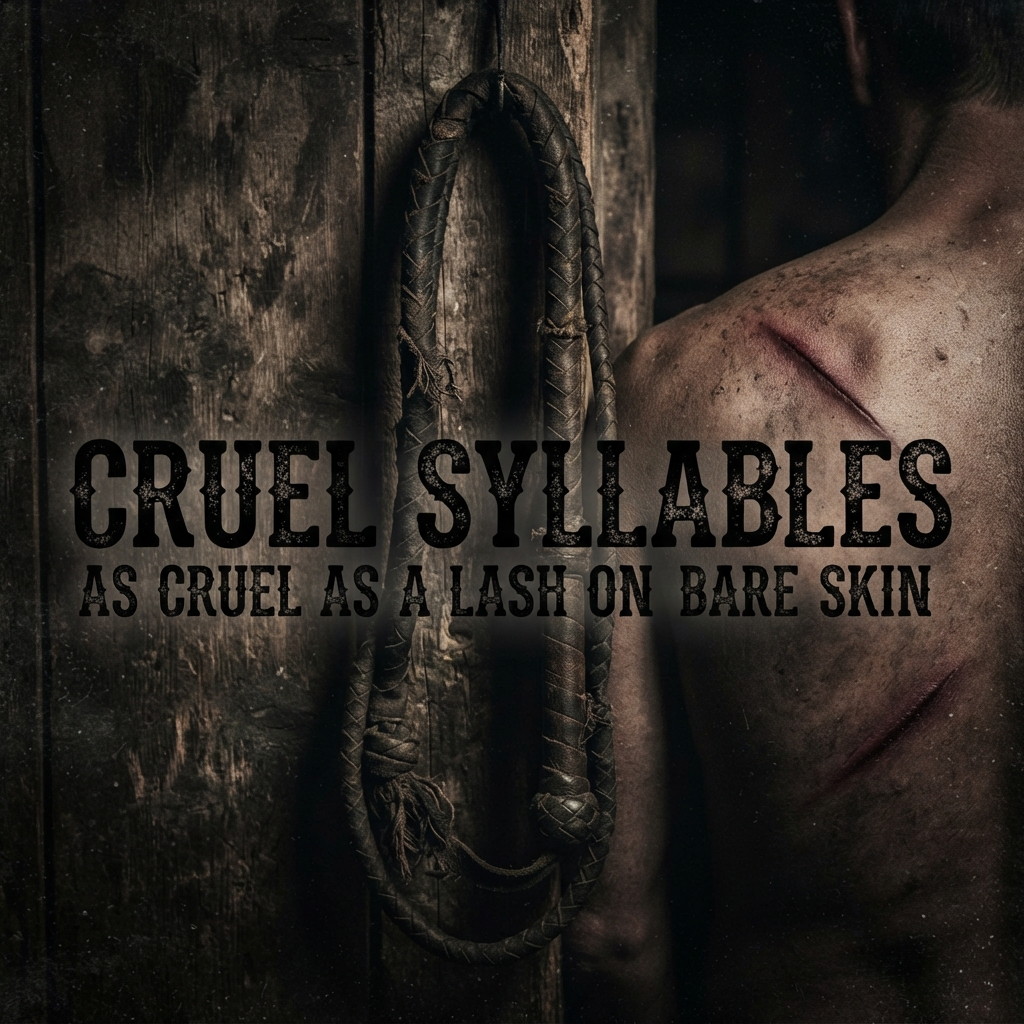 Cruel Syllables: As Cruel as a Lash on Bare Skin