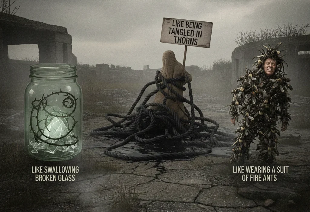 similes for uncomfortable