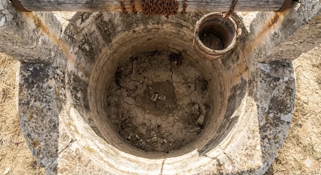  As empty as a drained well