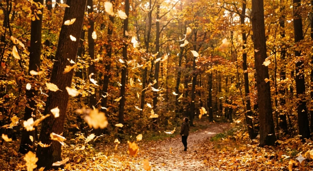  Leaves Drifted Like Golden Feathers