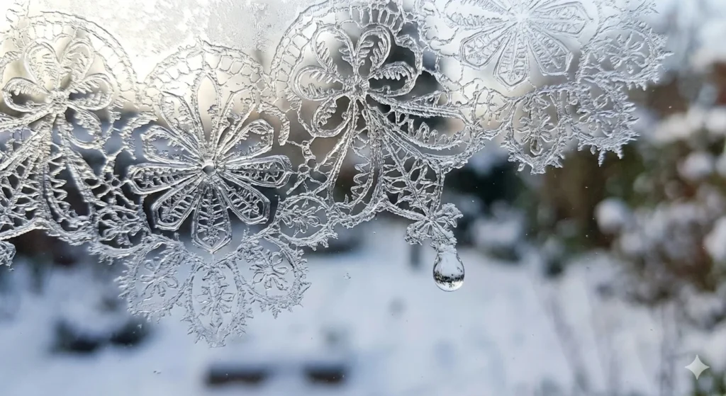 As fragile as winter lace