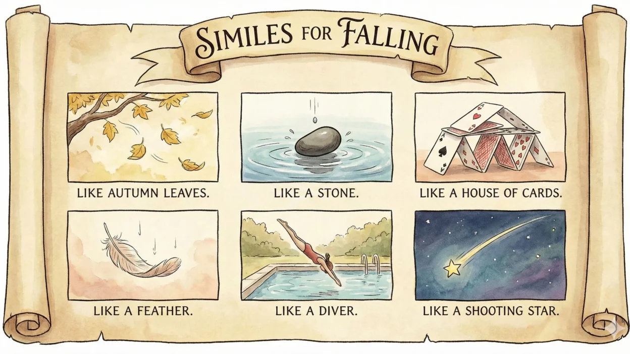 similies for falling