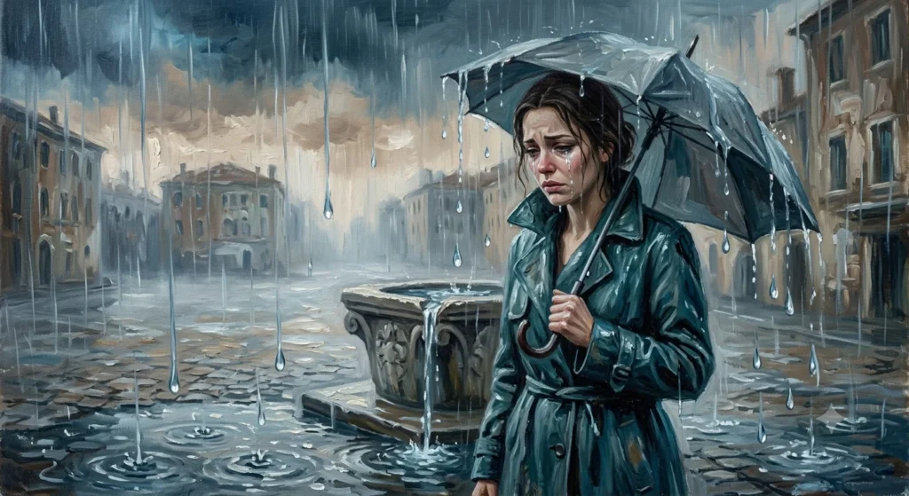Rain pouring like endless tears