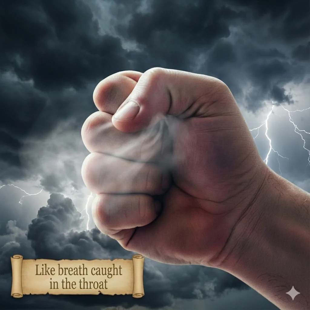 Like breath caught in the throat